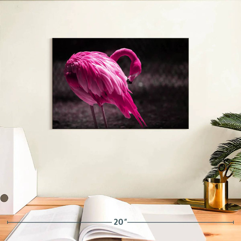 Magnifique flamant rose Brampt, H 8 po x l 12 po