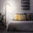Nora 68 in. Mid-Century Modern Adjustable LED Arched Floor Lamp with Fabric Drum Shade
