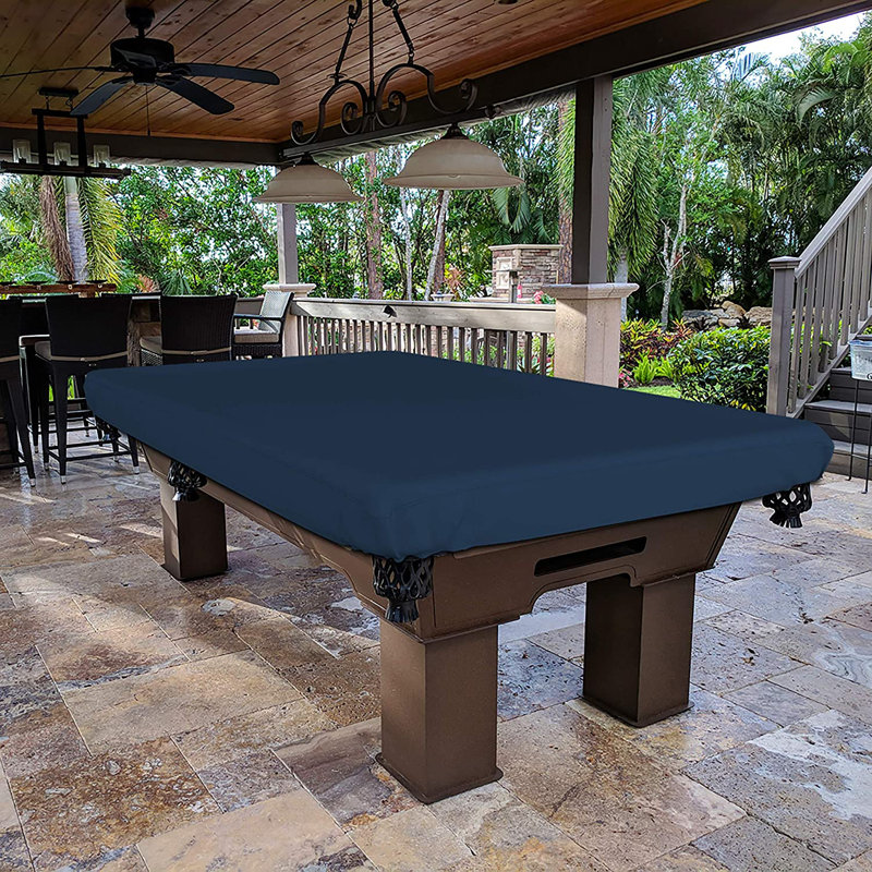 Heavy-Duty Outdoor Waterproof Pool Table Cover, All Weatherproof & UV Protection Game Table Cover, Blue, 56" L x 100" W