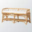 Banc en rotin Alden avec dossier et 1 tablette ouverte en brun naturel H 24,26 po x l 47,84 po x P 18,7 po Alden