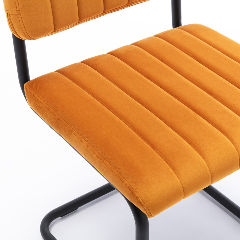 Chaise d'appoint en velours Estes, Velours cognac
