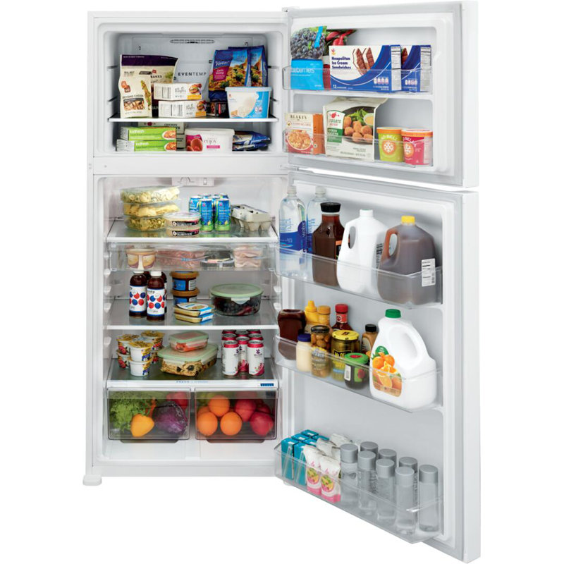 Frigidaire 20,0 pieds cubes Pi. Réfrigérateur à congélateur supérieur Garage Ready, Blanc