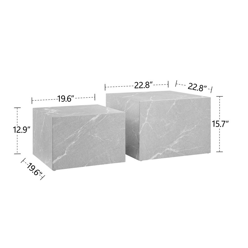Set of 2 grey coffee tables
