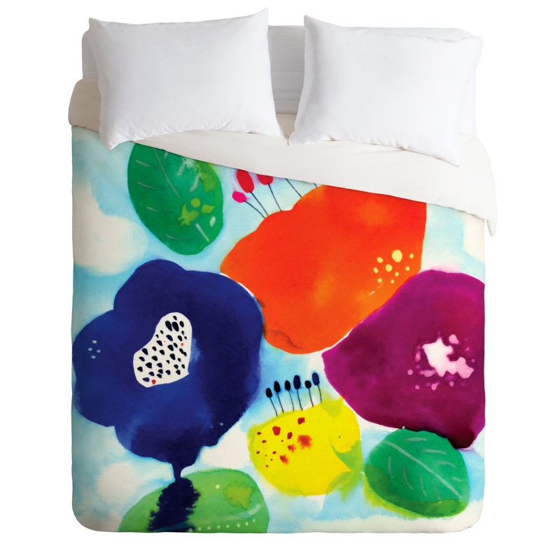 Housse de couette Big Flowers Floral, Housse de couette pour grand lit, Poids léger