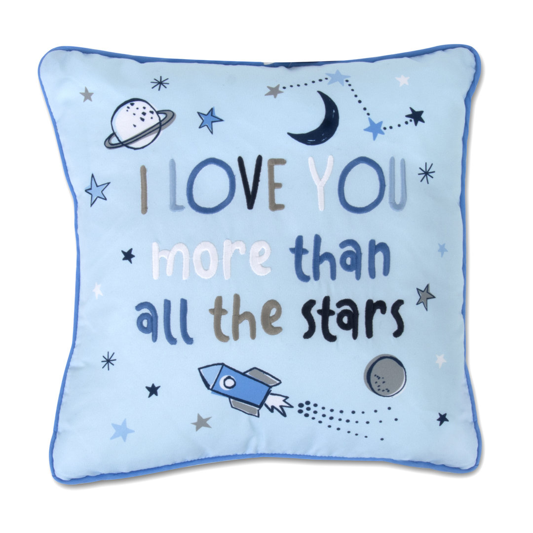 I Love You More Than All The Stars Pillow, Decorative Nursery Pillow Décor for Infants and Toddlers Zoomie Kids