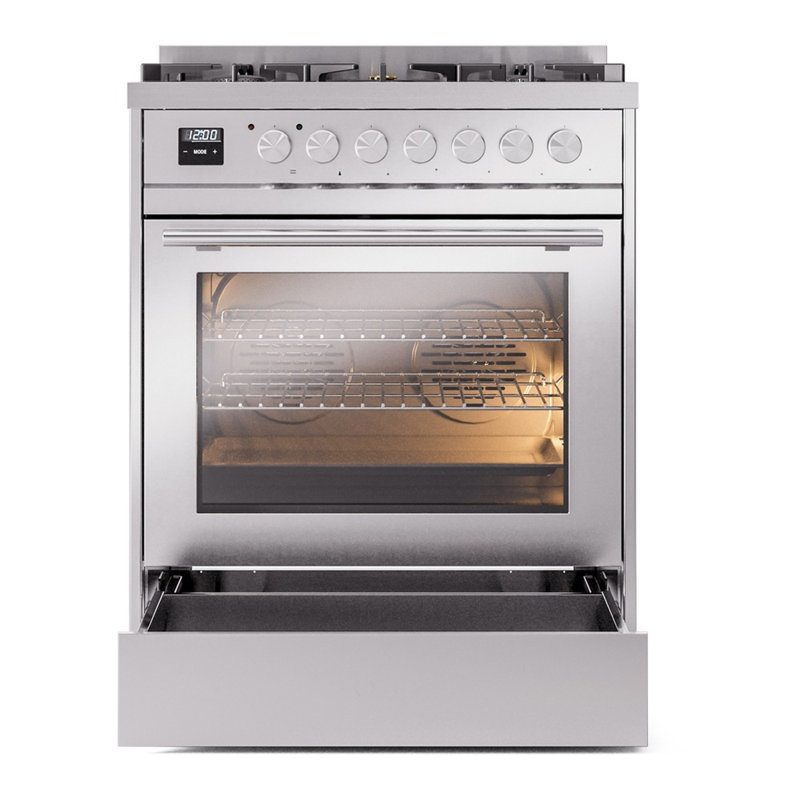 ILVE Professional Plus II 30 in Dual Fuel Range, Natural Gas, Stainless Steel