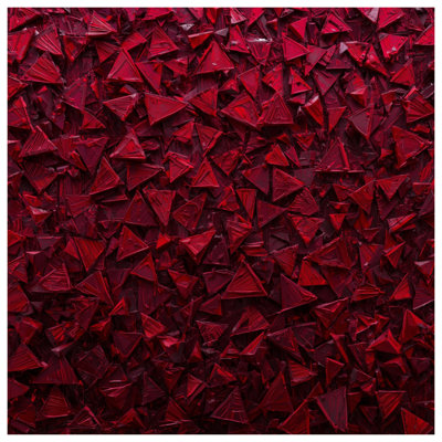 Tapisserie murale rouge à texture triangulaire - Décoration murale triangles