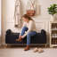 Banc de rangement en molleton Teddy avec pieds dorés-992980297