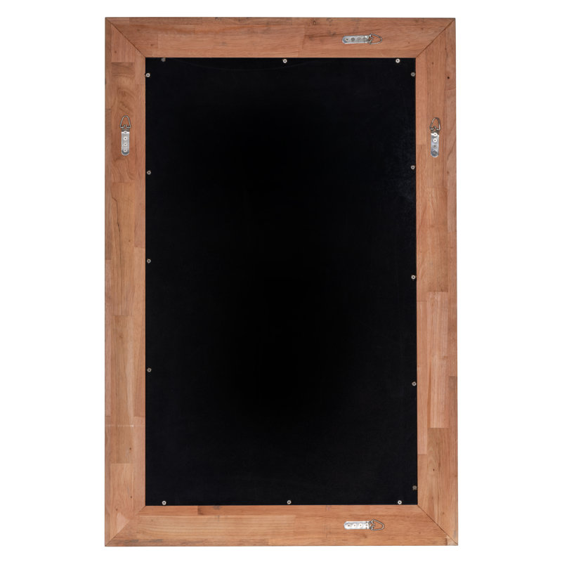 Shaya Rectangle Solid Wood Beveled Mirror, Brown