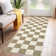 Modern Checkerboard Machine Washable Rug Non Slip, Soft Non Shedding Carpet, Foldable Low Pile Floor Covering, Indoor Printed Accent Mat for Living Room Bedroom