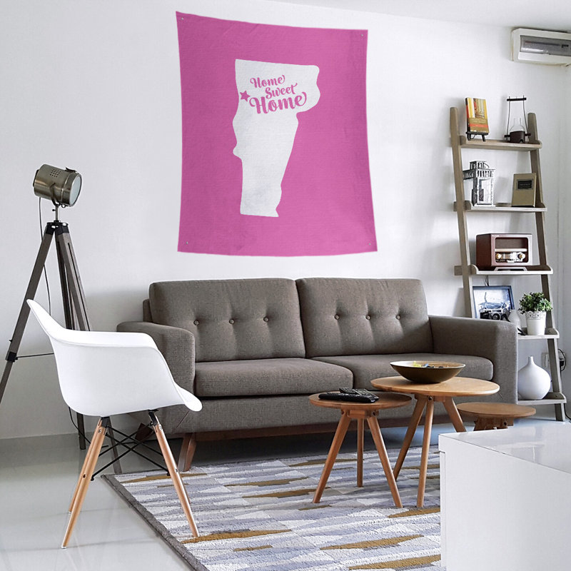 Tapisserie murale Home Sweet Burlington, H 104 po x l 88 po, Rose