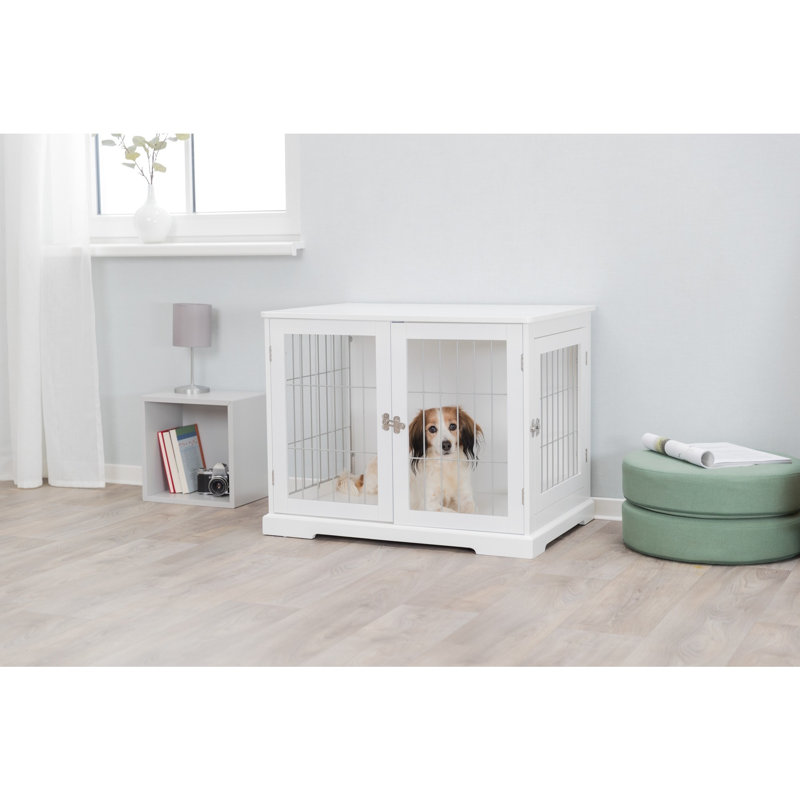 Trixie, cage intérieure pour chien, table en bois pour chien, cage pour chien, parfaite dans n'importe quelle pièce, Blanc
