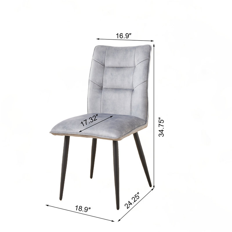 Ensemble de chaises de salle à manger 2 pièces Modern, Gris