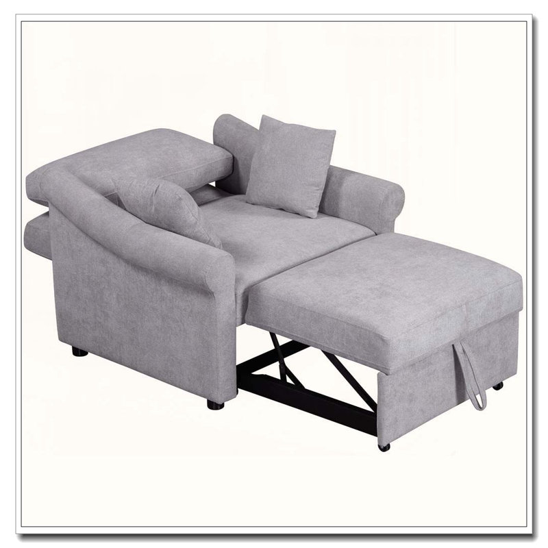 Fauteuil convertible Chenille 3 en 1 avec dossier réglable, Grey