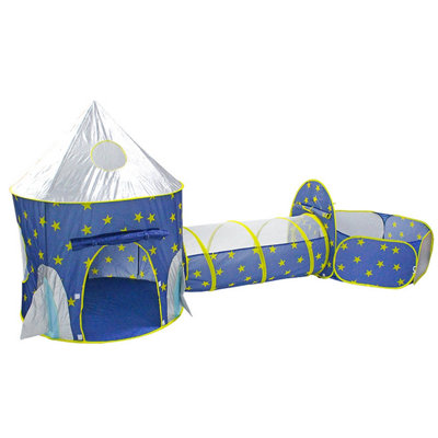 3Pcs Kids Ball Pit Play Tent With Crawl Tunnel Boys And Girls Indoor And Outdoor Games Tent With Carrying Bag -  SUMBABABY, XM-WG-010