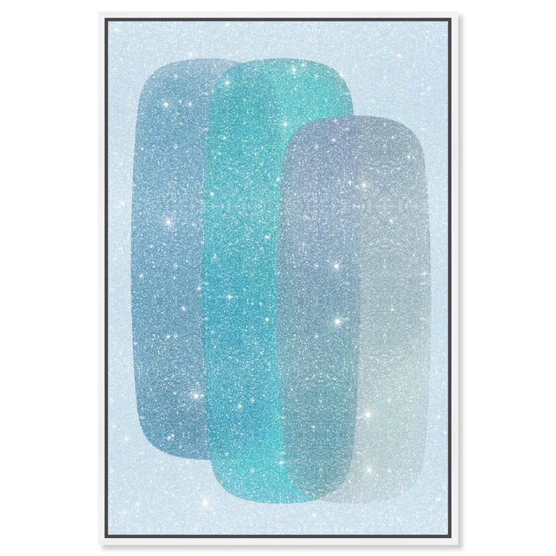 Teal Gradients Print by Oliver Gal, 16"H x 11"W, White Floater Frame