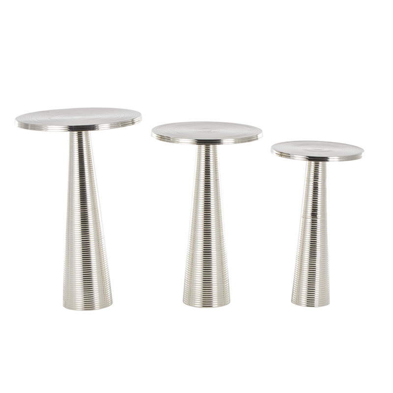 Aakin End Table Set, Silver