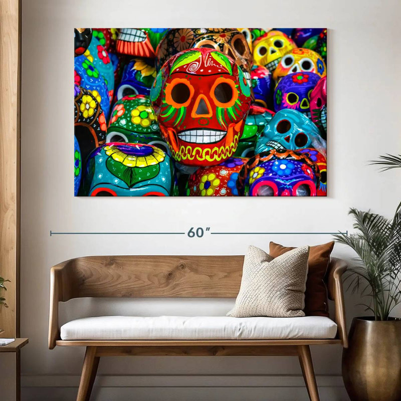 Calavera peint, H 34 po x l 51 po