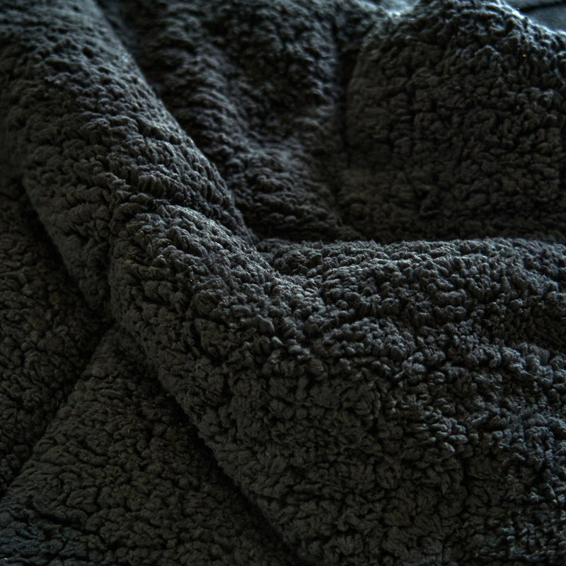 Knitted-Borrego2023-09 Throw Blanket, King, Black