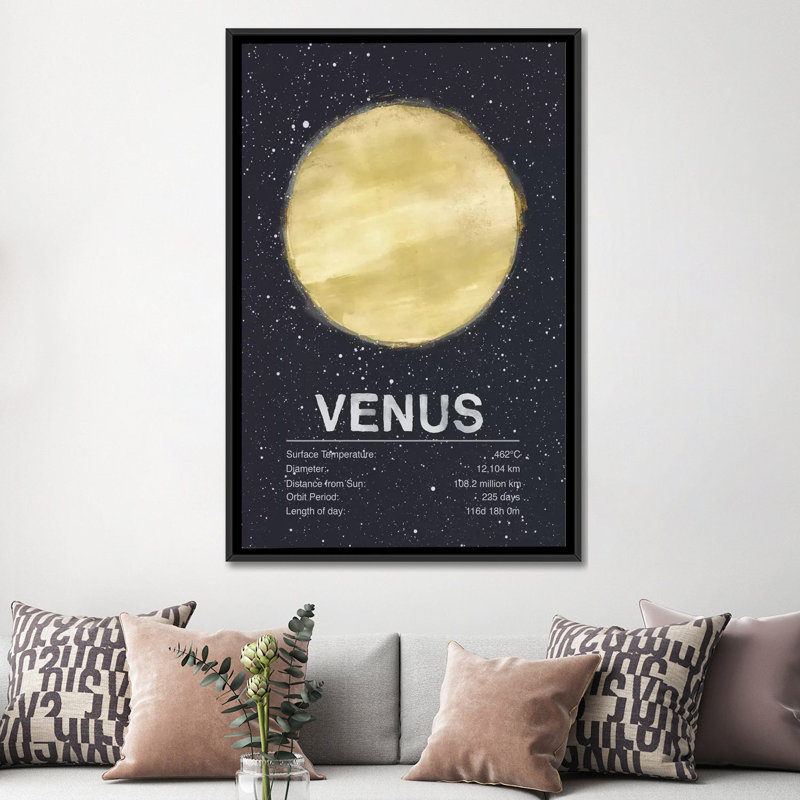 « the planets series : venus », impression sur toile tendue, H 26 po x l 18 po x P 1,5 po, Toile avec cadre noir