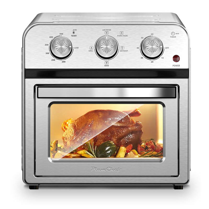 Multifunctional Family Size Air Fryer Toaster Oven Combo | Healthy Oil-Free Cooking | Convection Countertop Oven With Adjustable Time & Temperature Control | Stainless Steel | Gift Idea