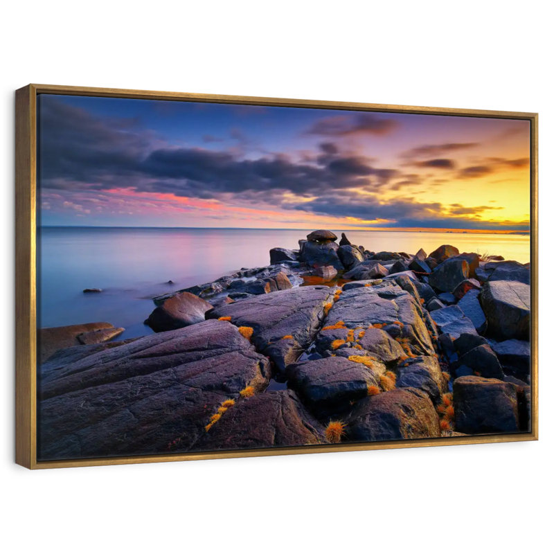 Plage Duluth Brighton, Cadre flottant doré, 25 po x 17 po