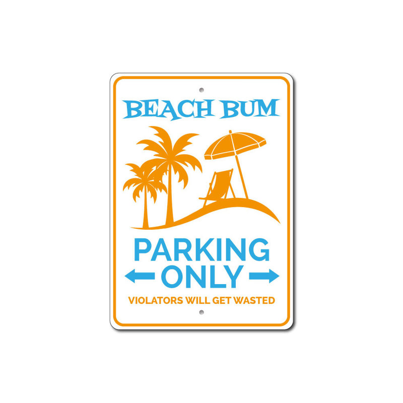 Plaque de plage en aluminium, H 14 po x l 10 po x P 0,04 po