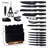 20-piece Kitchen Knife Set With Sharpener High Carbon Stainless Steel Knife Block Set With Ergonomic Handles
