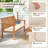 4 - Person Acacia Wood Patio Conversation Set with Cushions-404279851