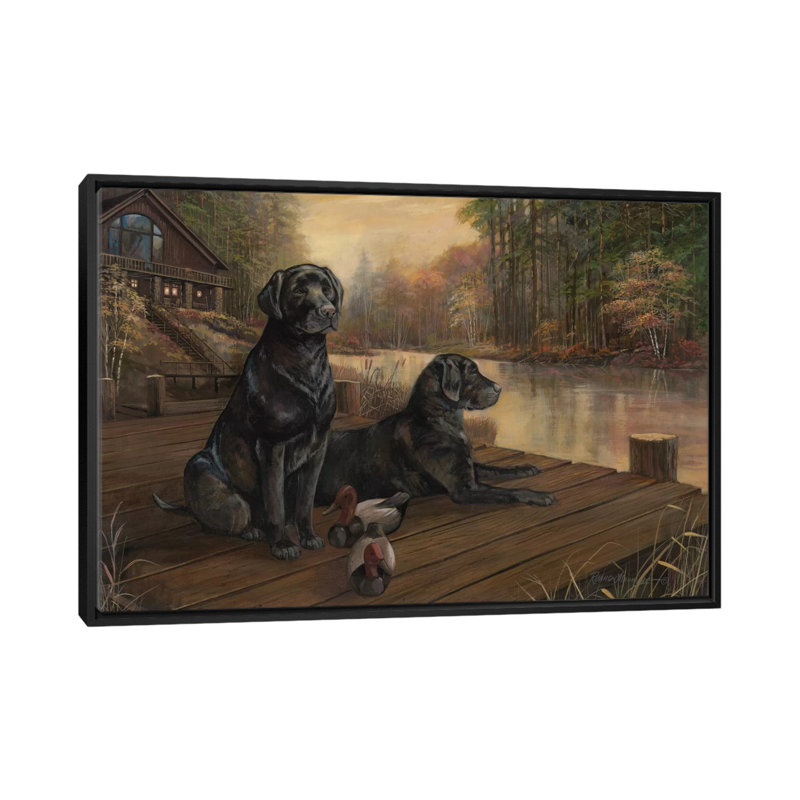 Reproduction d'art sur toile, "Waiting For Tom Demain", H 18 po x l 26 po x P 1,5 po, Toile avec cadre noir, Pas de tapis