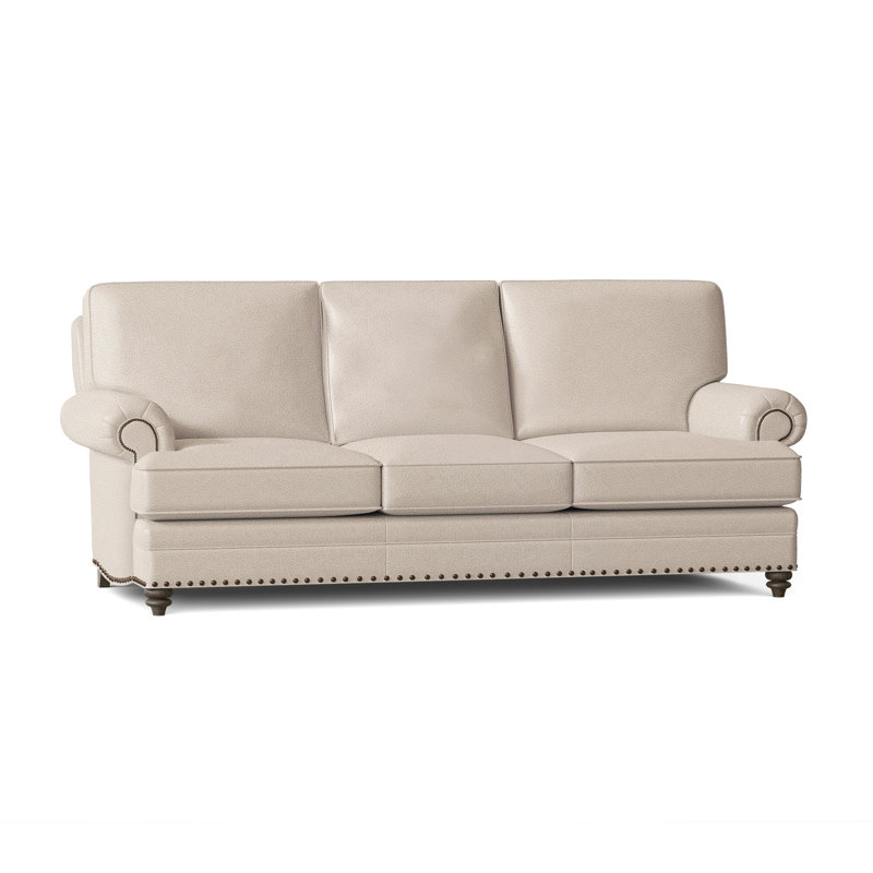 Carrado Leather Sofa, Natural, Cobblestone, Anilina Hunter Genuine Leather