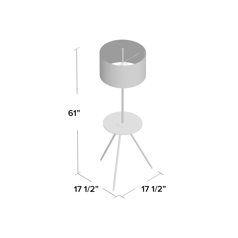 Wickham 61'' Tray Table Floor Lamp