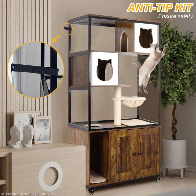 Cat Tree With Litter Box Enclosure