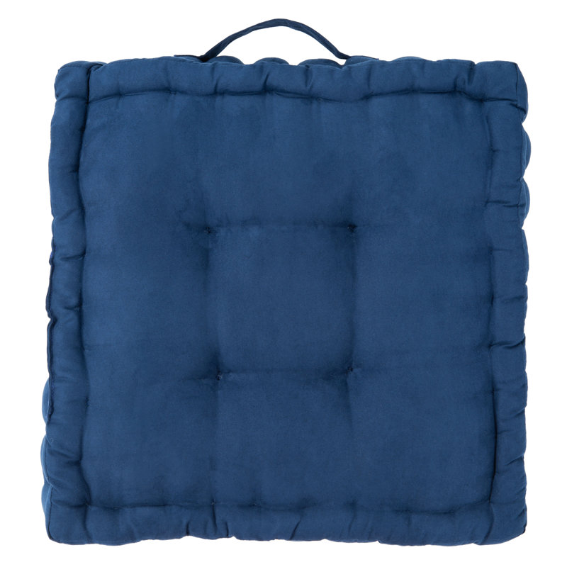 Gardenia Navy Blue Velvet Tufted Square Floor Pillow