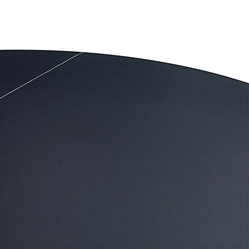 Modern Black Sintered Stone Round Table with White Chairs