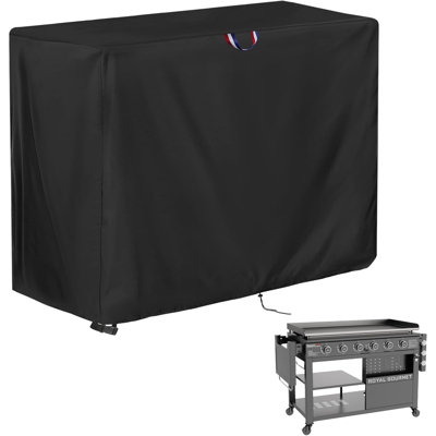 BBQ Grill Cover with Colorful Woven Top Handle & Adjustable Bottom Drawstring, Waterproof Dustproof Outdoor Barbecue Grill Protector with Storage Bag & PE Bag