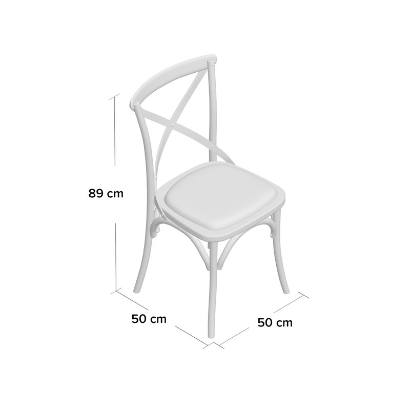 Basche 48cm H Solid Wood Cross Back Side Chair, White