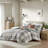 Polyester Printed Plaid Comforter Set Full/Queen