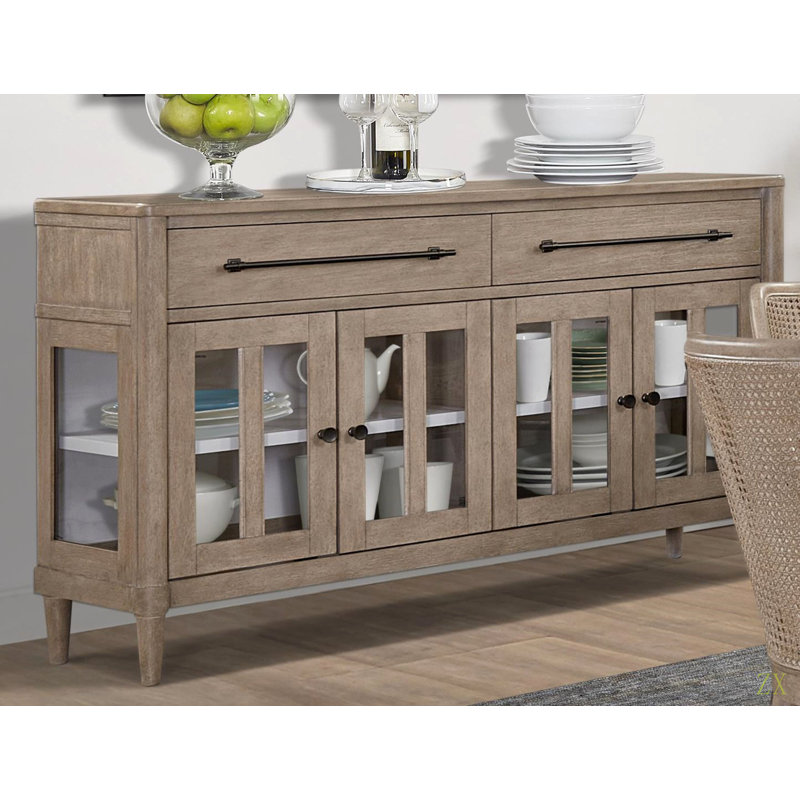 Buffet Power Raedy avec portes d'armoire en verre