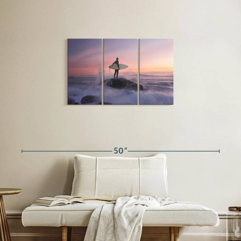Senne surfeur sur planche, H 20 po x l 33 po