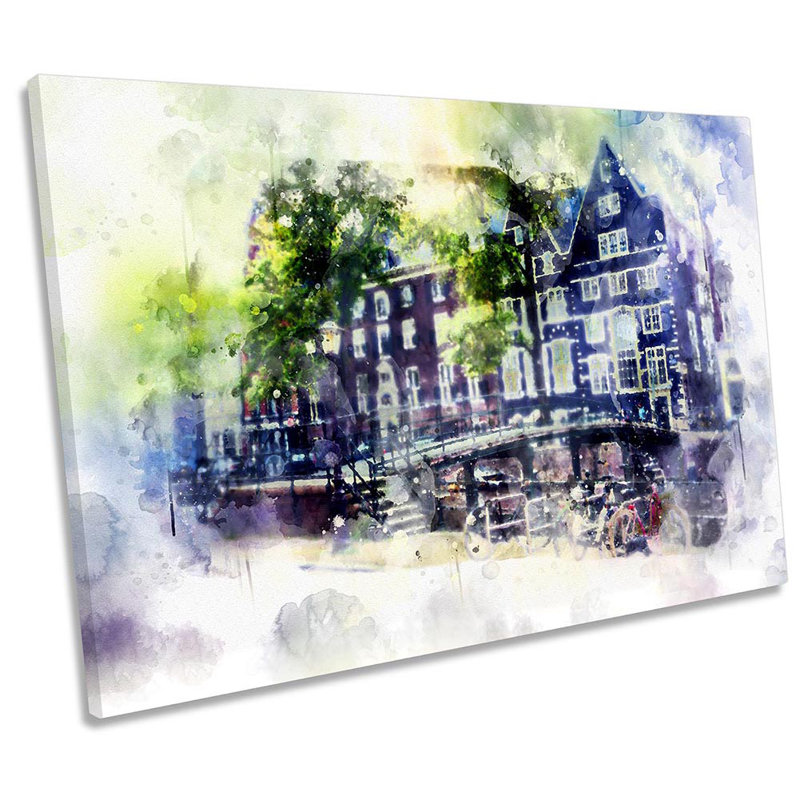 Amsterdam The Netherlands Street - Wrapped Canvas Print, 30.5cm H x 45.7cm W x 2cm D