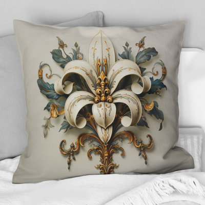 Fleur-De-Lis A Stylized Lilly Flower II - Symbols Printed Pillow