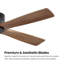 Ventilateur de plafond encastré à moteur à courant continu et à pales en bois massif 48 pouces Milan avec télécommande, noir et noyer Milan-1235038702-1235038691-1235038689