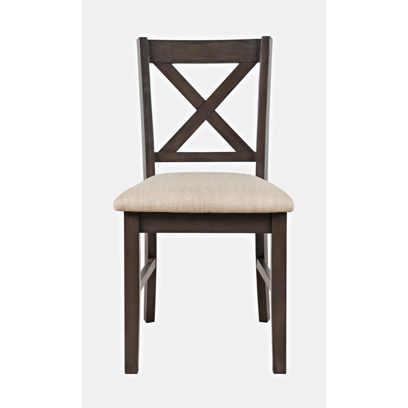 Chaise d'appoint en bois massif Kalisz, Beige clair, Gris