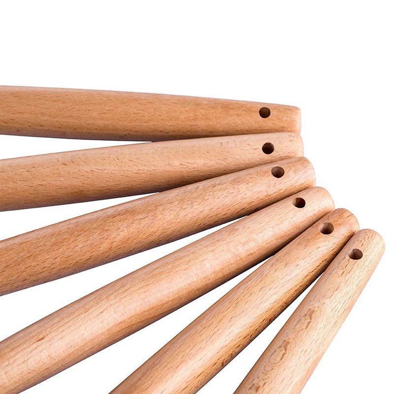 Ensemble d'ustensiles de cuisine en silicone 6 pièces avec poignée en bois pour ustensiles de cuisine non autocollants Cuillères de service résistantes à la chaleur