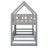 Twin Over Twin House Bunk Bed With Fence And Door-1325644143