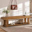 Upholstered Bench with Shelves