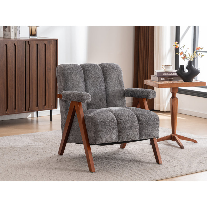 Fauteuil d'appoint Mid-Century 30 po, Gris