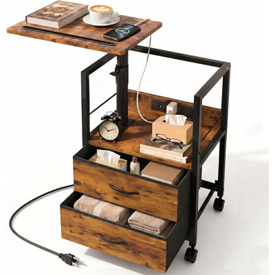 42 cm W Iron Bedside Table