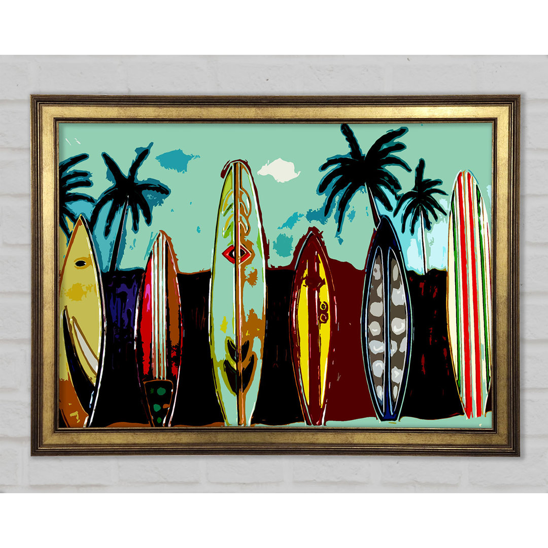 Surfboard Paradise - Einzelner Bilderrahmen Kunstdrucke